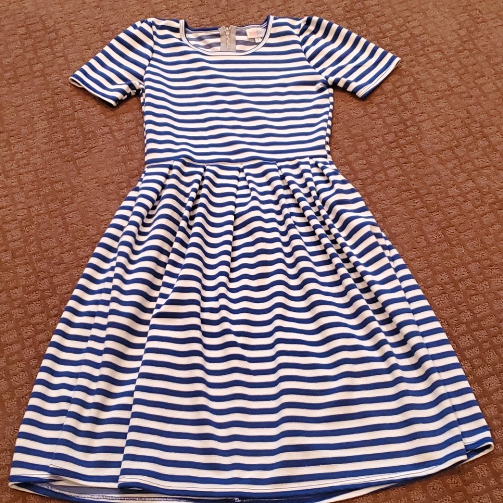 Striped silver/white/blue Dress